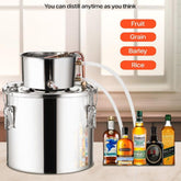 Moonshine Still 5 Gal Water Wine Alcohol Distiller Brewing Kit Stainless Steel